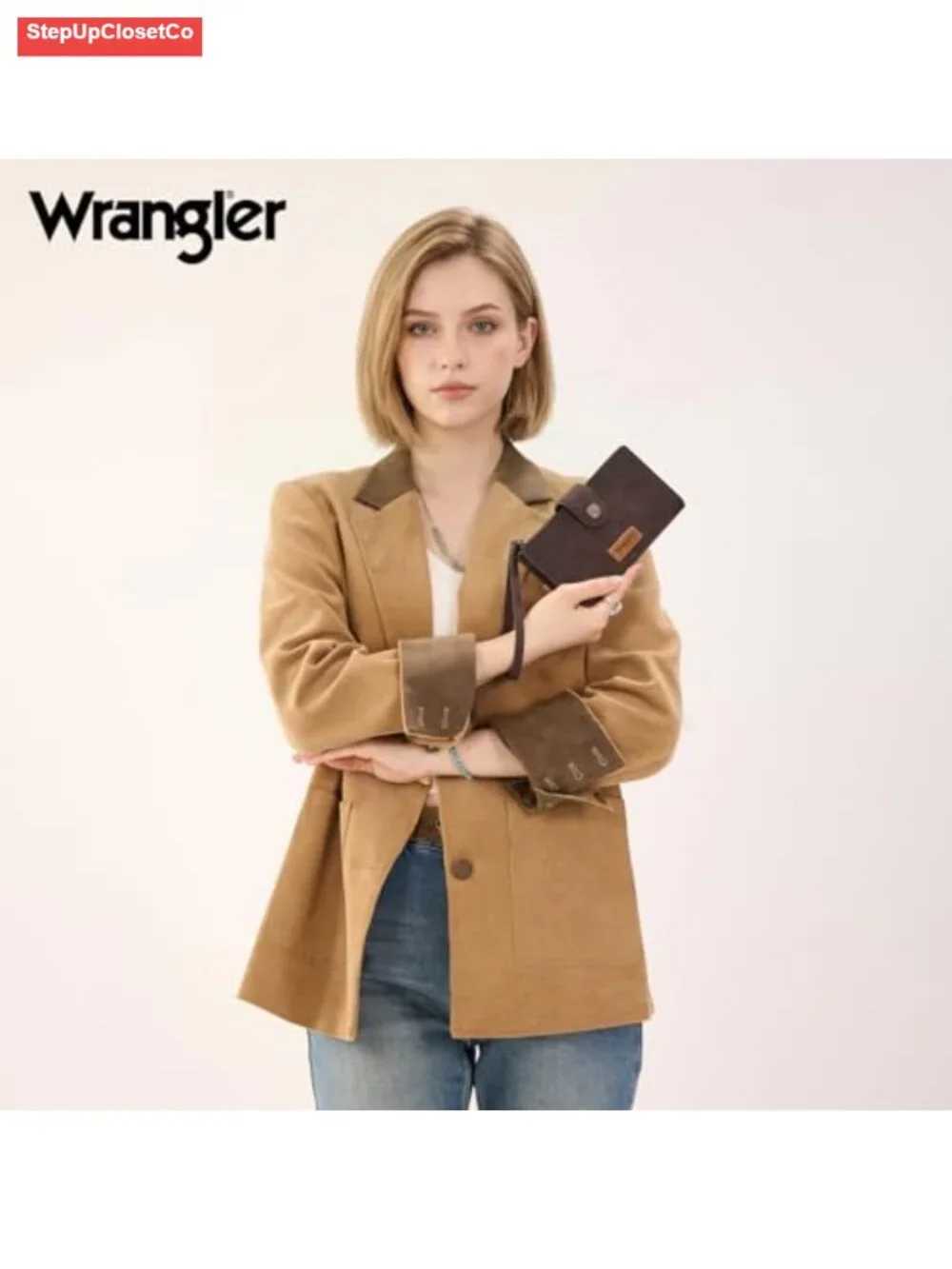 Womens Wristlet Wallet with Phone Pocket RFID Blocking Bifold Card Case